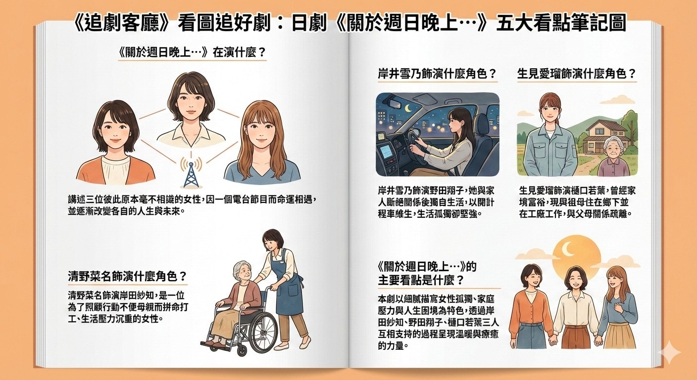關於週日晚上…(日劇):劇情簡介&人物介紹 - 第2張圖 關於週日晚上…(日劇):劇情簡介&人物介紹