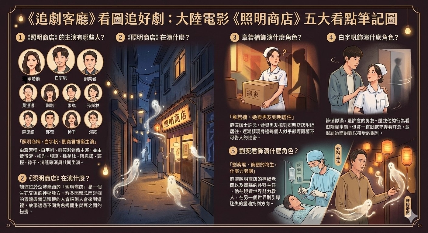 大陸電影《照明商店》：劇情簡介＆人物介紹；本片由章若楠、白宇帆、劉奕君領銜主演。