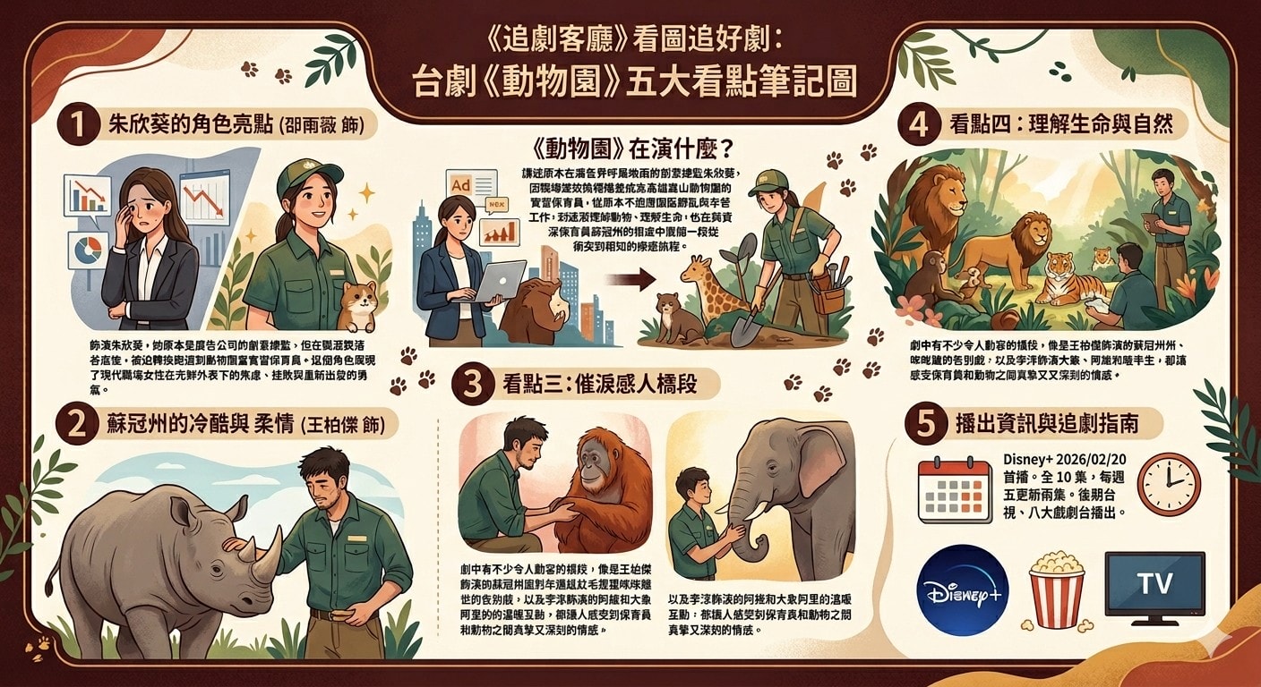 2026年療癒台劇《動物園》12大看點，邵雨薇、王柏傑與李淳擔綱演出。