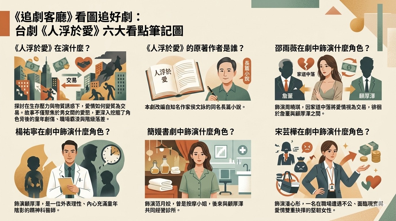 台劇《人浮於愛》十二大亮點＆分集劇情＊＆邵雨薇、宋芸樺、簡嫚書銓釋三種女性愛情價值觀